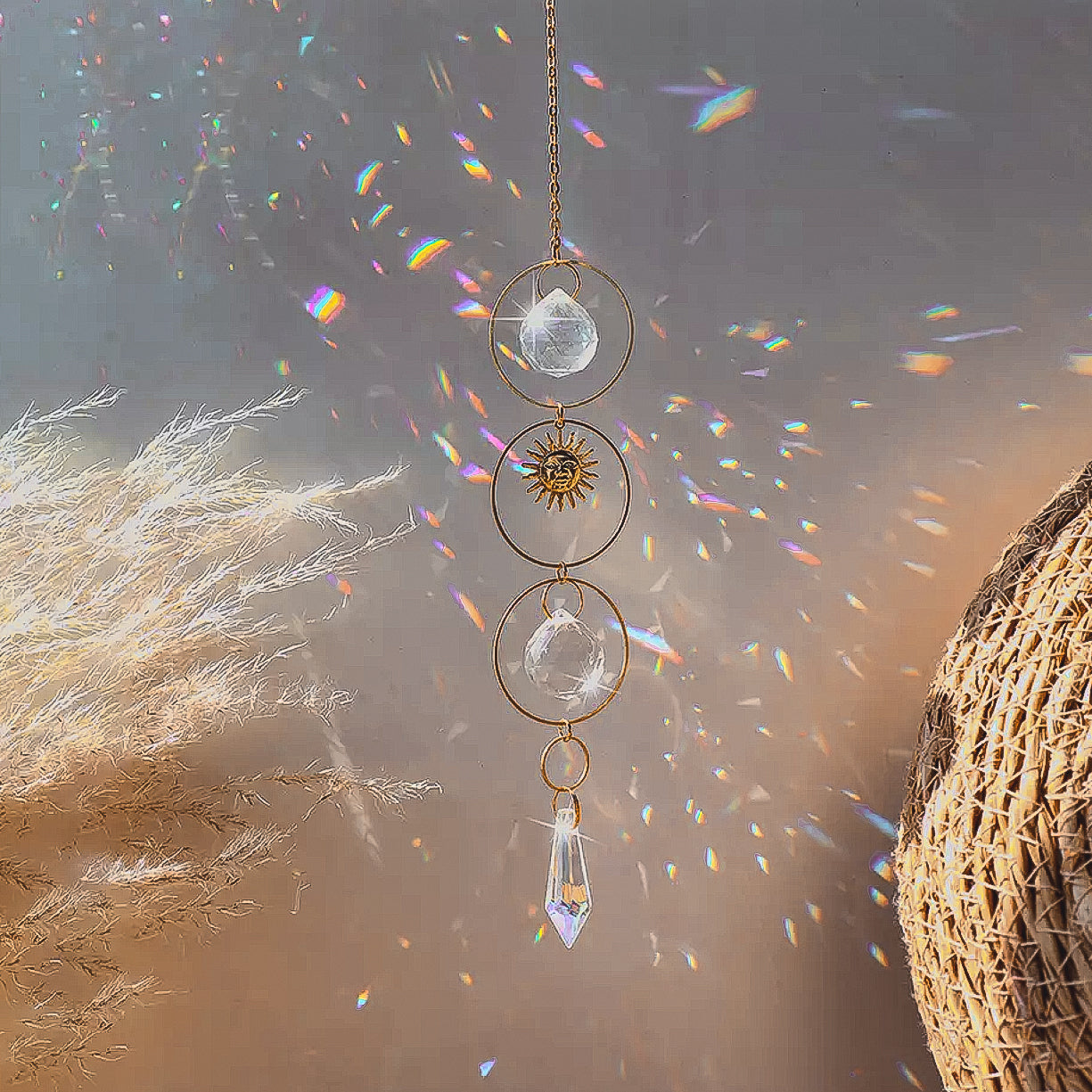 Attrape-soleil en cristal d'améthyste suncatcher