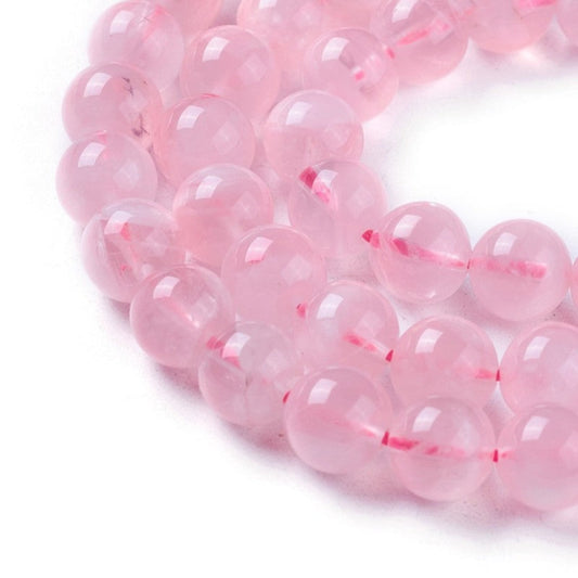 Sachet de 5 perles - Quartz rose 6mm